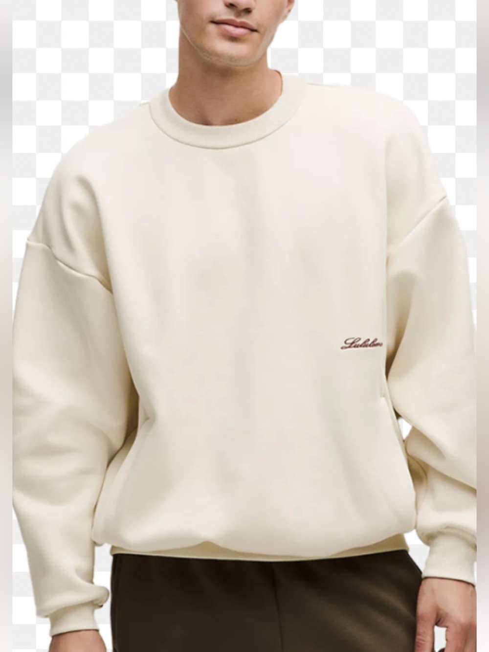 LULULEMON BIG COZY Men’s Cream Crewneck Sweater